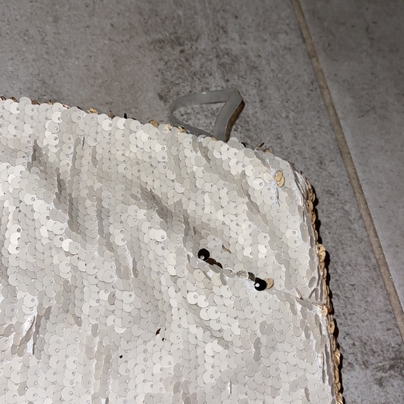 BRAND NEW NEVER WORN W TAG SEQUIN CREAM TUBE TOP - Picture 5 of 8